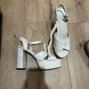 Elegant Cream Platform Heels